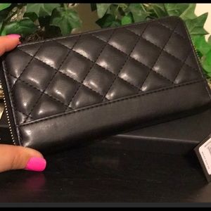 BEBE Chelsea Black Quilted Wallet